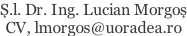 Ș.l. Dr. Ing. Lucian Morgoș CV, lmorgos@uoradea.ro